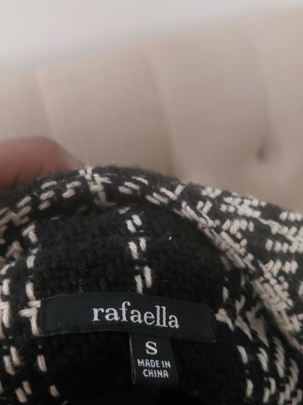 Rafaella Black and White Plaid Pea Coat - Picture 4 of 10